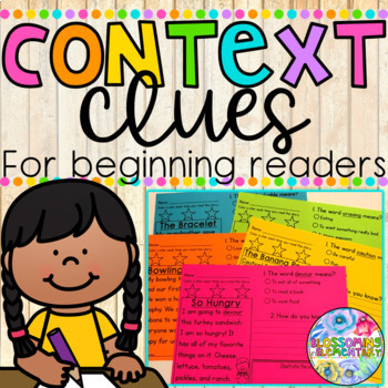 Preview of Context Clues Reading Comprehension Passages for Beginning Readers Context Clues