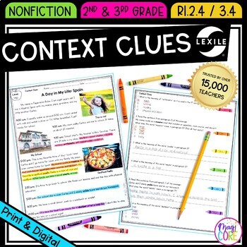 Preview of Context Clues Reading Comprehension Passages & Questions 2nd & 3rd RI.2.4 RI.3.4