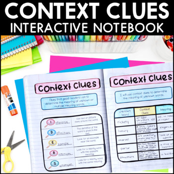 Preview of Context Clues - Reading Interactive Notebook Pages