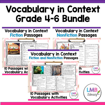 Preview of Context Clues Reading Passages and Activities Bundle with Vocabulary