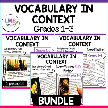 Preview of Context Clues Reading Passages and Activities Bundle with Vocabulary 