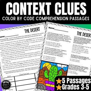 Preview of Context Clues: Reading Passages with Vocabulary Questions, Graphic Org.