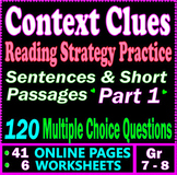 Context Clues. Reading Strategies Worksheets [Part 1] Dist