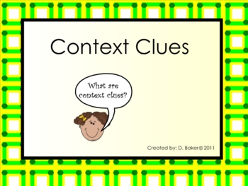 Preview of Context Clues Review Smartboard Lesson