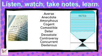 Preview of Context Clues SAT Voc List 3 Ocean Edition Slideshow and Quiz 1 week unit