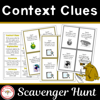 Preview of Context Clues Scavenger Hunt + Free BOOM Cards