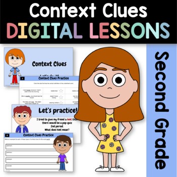 Preview of Context Clues Second Grade Interactive Google Slides | Daily Grammar Practice