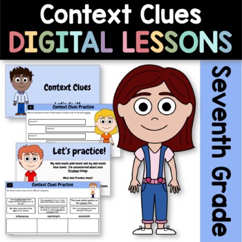 Preview of Context Clues Seventh Grade Interactive Google Slides | Daily Grammar Practice