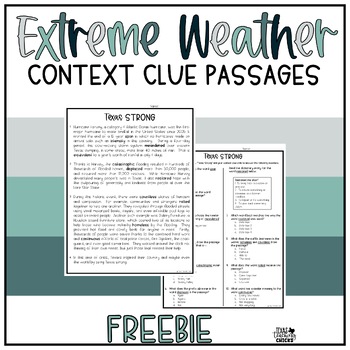 Preview of Context Clues: Extreme Weather FREEBIE