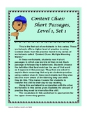 Context Clues: Short Passages, Level 1, Set 1