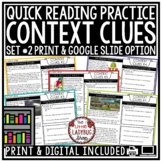 Context Clues Skills Reading Comprehension Passages and Qu