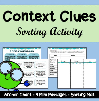 Preview of Context Clues Sorting Activity