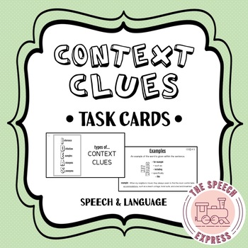 Preview of Context Clues Strategy Task Cards for Middle School Speech Therapy