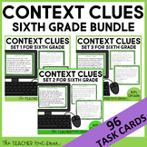 Context Clues Task Card Bundle for 6th Grade Print and Digital