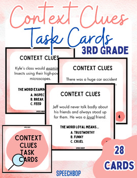 Preview of Context Clues Task Cards {3rd Grade}