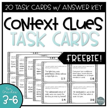 Preview of FREE Context Clues Task Cards
