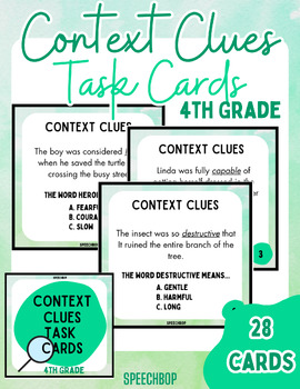Preview of Context Clues Task Cards {4th Grade}