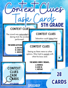 Preview of Context Clues Task Cards {5th Grade}