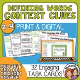 Context Clues Task Cards - Defining Made Up Words - With D