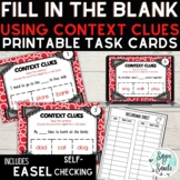 Context Clues Task Cards - Fill in the Blank | Printable &