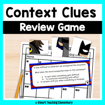 Preview of Context Clues Task Cards Activity for Vocabulary Practice