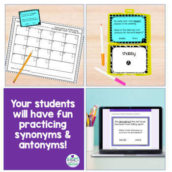 Synonyms Activities: 12 Synonyms Games (Uses Context Clues) by