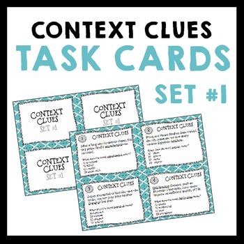 Preview of Context Clues Vocabulary Task Cards {Set #1}