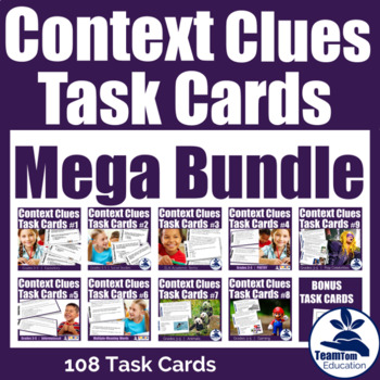 Preview of Context Clues Task Cards Mega Bundle