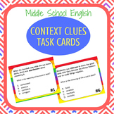 Context Clues Task Cards Middle and High School Reading