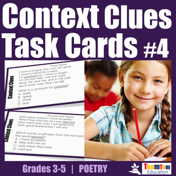 Preview of Context Clues Task Cards: Poetry