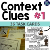 Context Clues Task Cards Scoot and Quick Assessment Grades 2-4 w/ Easel activity