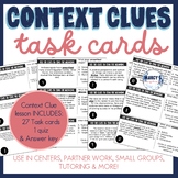 Context Clues Task Cards, vocabulary activities 5th & 6th 