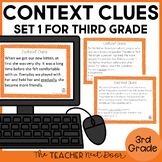 Context Clues Task Cards for 3rd Grade Set 1 Print and Digital