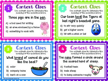 Context Clues Task Cards Digital And Printable TpT