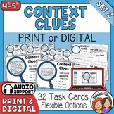 Context Clues Task Cards and Anchor Chart - with Easel and Google 4th-5th