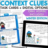 Context Clues Task Cards w/ Digital Options Winter Edition