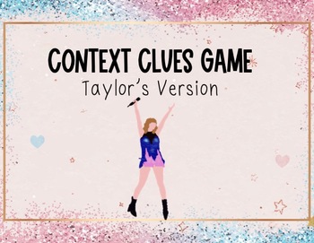 Preview of Taylor Swift Themed Context Clues Slides and Game