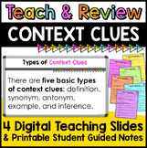 Context Clues Teaching Slides and Printable Guided Notes