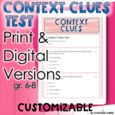 Context Clues Test Google Form and Print