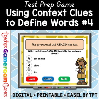 Preview of Context Clues Test Prep Game