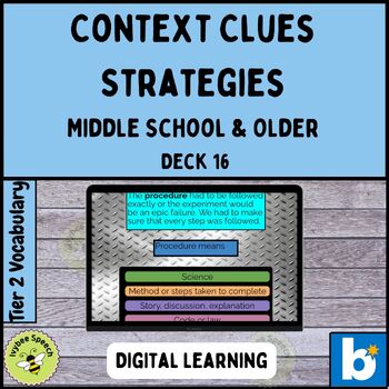 Preview of Context Clues Tier 2 Vocabulary Middle School and Older Digital Learning 16 Boom