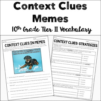 Preview of Context Clues Tier II Vocabulary - 10th Grade - Memes