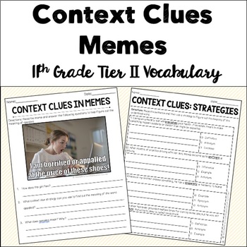 Preview of Context Clues Tier II Vocabulary - 11th Grade - Memes