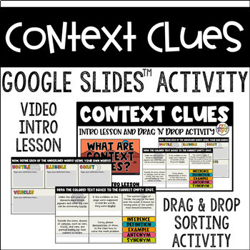 Preview of Context Clues Video Intro Lesson and Activity for Google Slides™