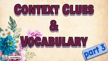 Preview of Context Clues & Vocabulary Bell Ringers - Part 3