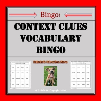 SYNONYM CONTEXT CLUE BINGO Card