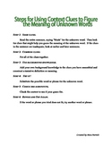 Context Clues Warm Up and Notes
