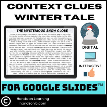 Preview of Context Clues Winter Tale For Google Slides