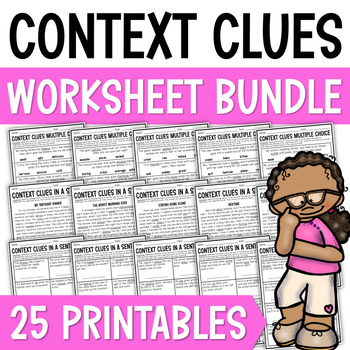 Preview of 2nd Grade Context Clues Worksheet Pack | 3rd Grade Context Clues Worksheet Pack