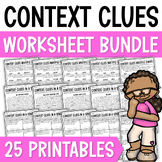 2nd Grade Context Clues Worksheet Pack | 3rd Grade Context